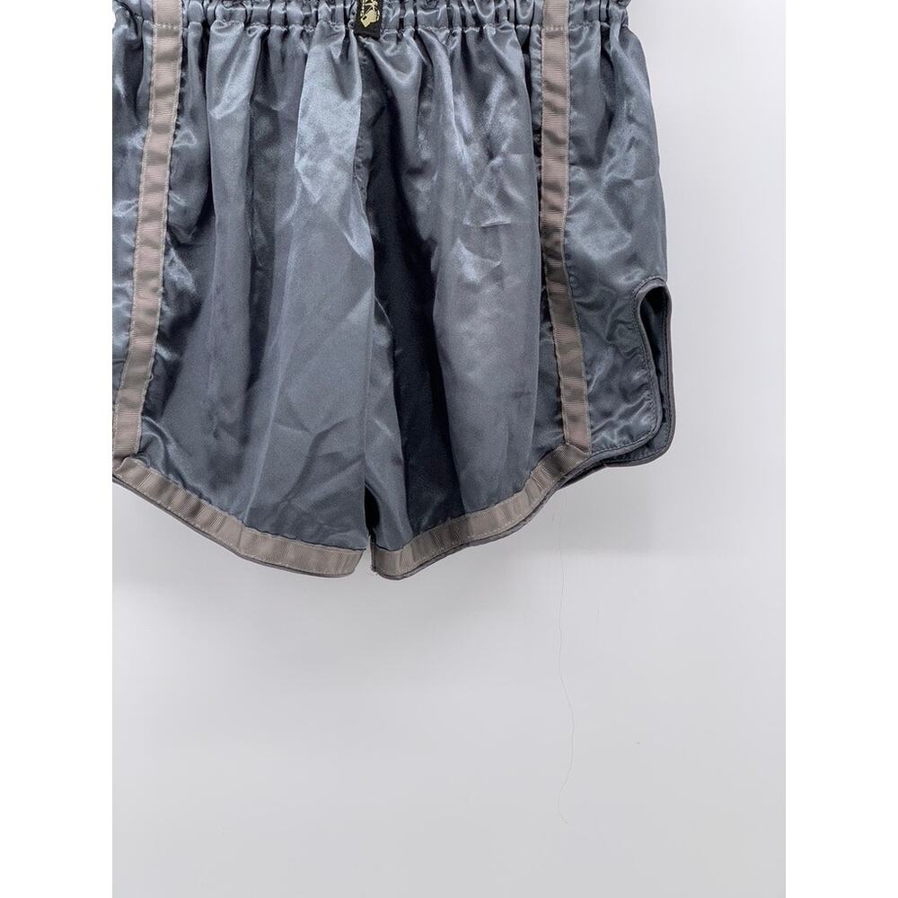 PK BOXING AMANPURI Men's Gray Smocked Pull-On Sport Maui Thai Boxing Shorts SZ L - Picture 6 of 9